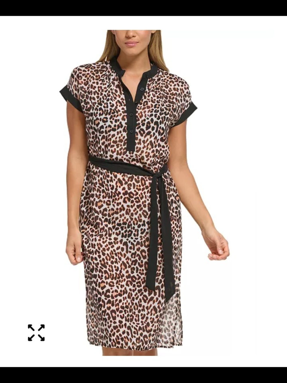 DKNY Animal Print Swim Coverup with Black Trim
